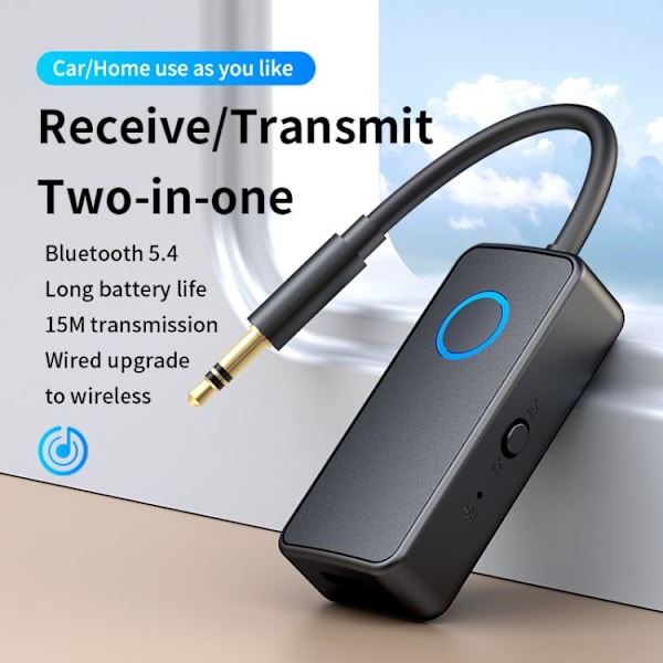 Bluetooth-modtager 2-i-1 Trådløs Bluetooth 5.4 Sender 3.5mm Aux Lydadapter