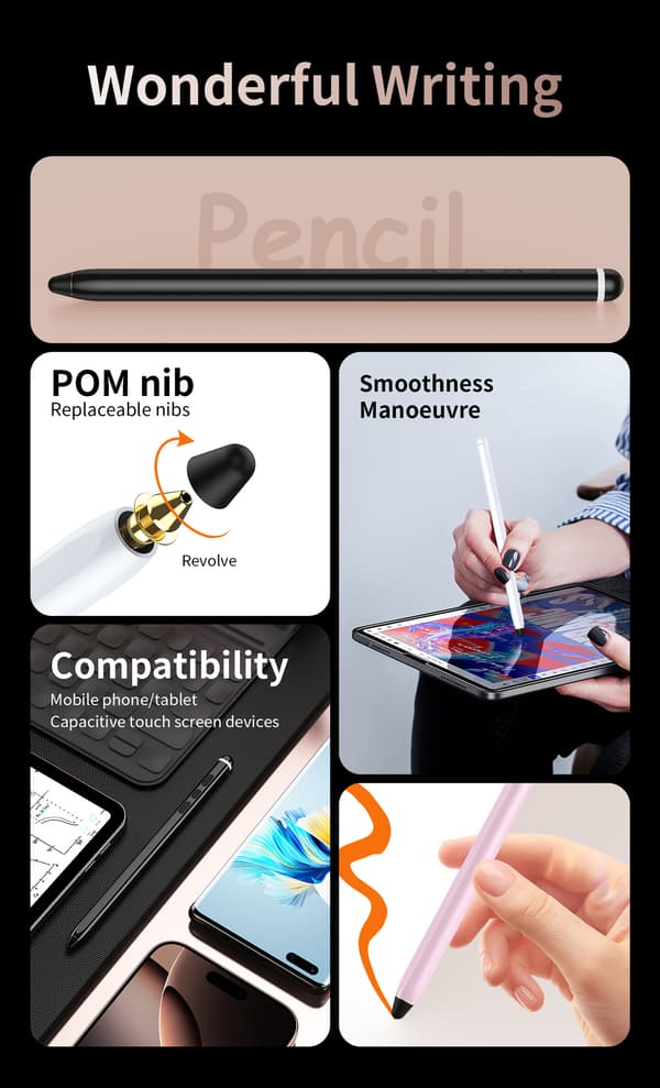 Kynäkynä - Yleinen, Android- ja Apple-puhelimille/tableteille (valkoinen)