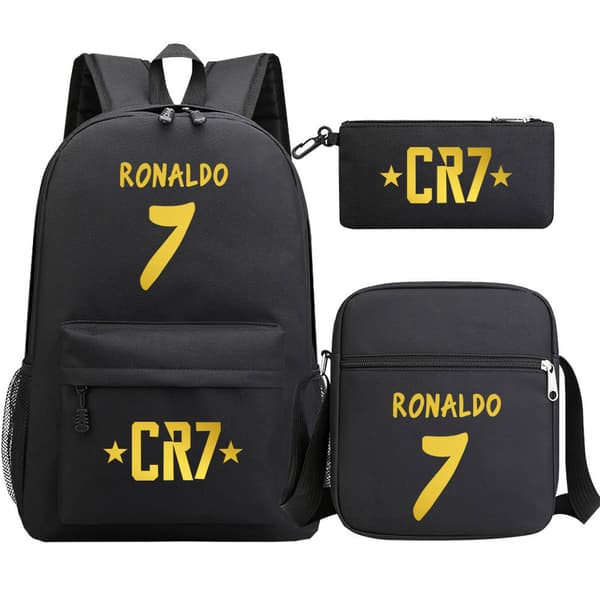 Ryggsäck - Cr7 Student Skolväskor Tredelad Uppsättning Black 1