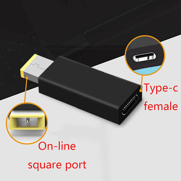 Typ-C hona till rektangulär hane USB PD-strömadapter för DC-strömadapterkonverter