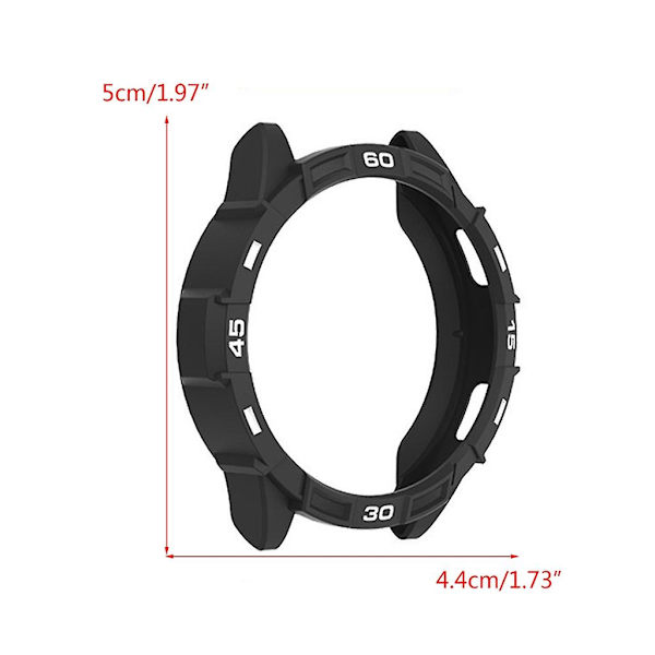 TPU skärmskyddshölje Dammtät Bumper-Shell för Watch 5 44mm Smart-Watch Black