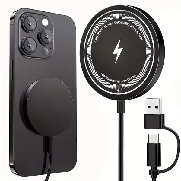 15W magnetisk trådløs lader Black
