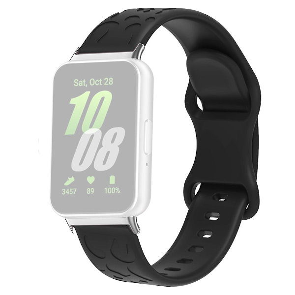 Samsung Galaxy Fit -silikoniranneke, leopardikuvioitu, vaihdettava rannehihna - pinkki Black