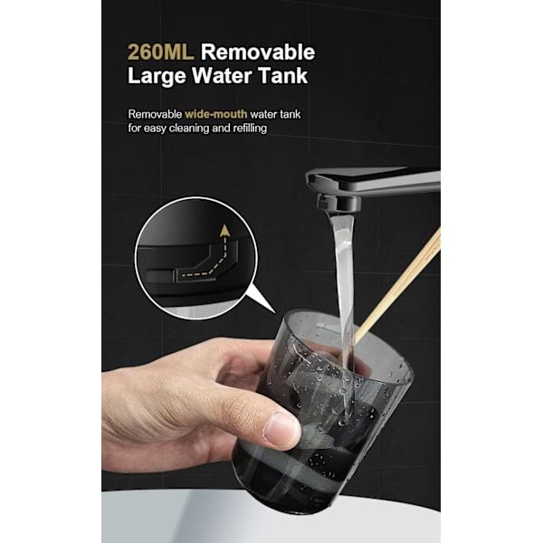 Suunhuuhtelulaite, 4 tilaa, 4 suutinkärkeä, vaihdettava 260 ml:n vesisäiliö (musta)