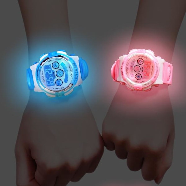 Elektronisk watch för barn Färg Lysande urtavla Livslängd Vattentät multifunktions elektronisk watch för pojkar och flickor orange