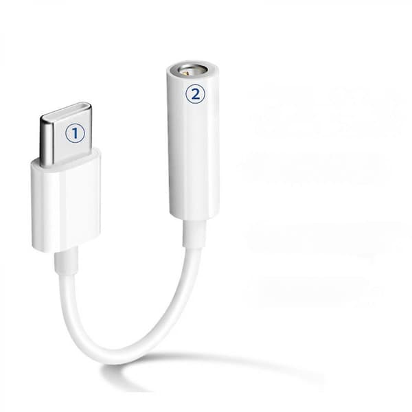 USB C til 3,5 mm hodetelefonkontaktadapter, 3,5 mm lydadapter, Type C til 3,5 mm Aux-adapter