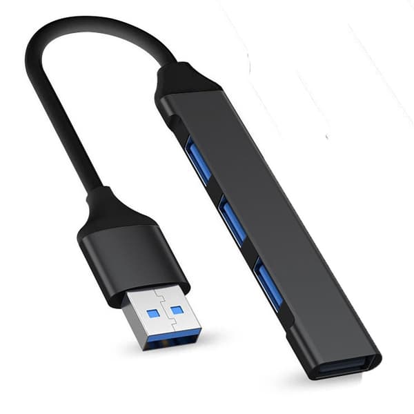 Adapter - USB C Hub Multiport, 4-i-1 USB-portdeler, 5 Gbps dataoverførsel, aluminium (sort)