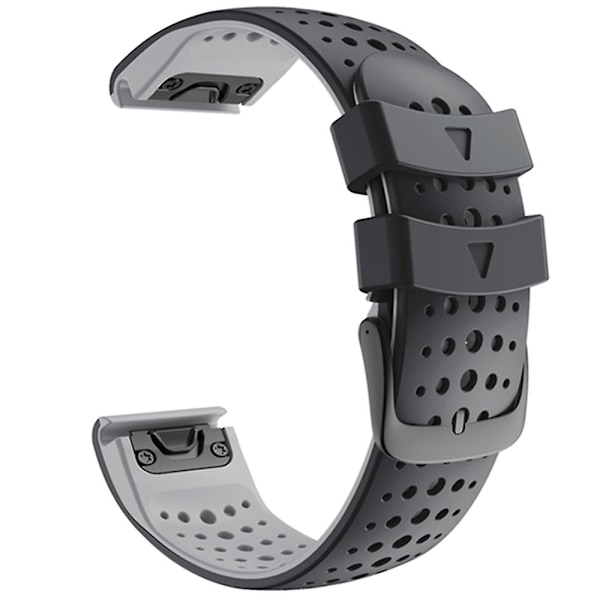 För Garmin Fenix 6 Silikon Armband För Garmin Fenix 6 Black Grey