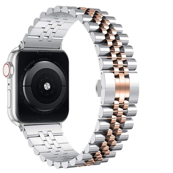 Metallrem för Apple Watch 49 mm 40 mm 41 mm 42 mm 44 mm 45 mm Lyxarmband i rostfritt stål Tillbehör för Iwatch 8 7 6 5 4 3 2 Se 42mm 44mm 45mm 49mm Silver rose gold