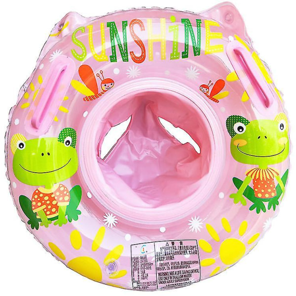 Baby Simning Float Ring för 3-36 månader, Baby Neck Float med Float Seat, Swim Pool Badtillbehör Pink Frog