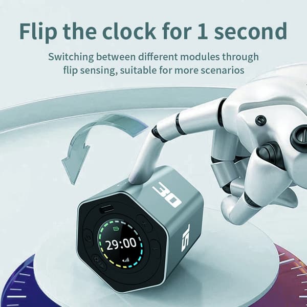 Digital timer, produktivitetskube, 3/5/10/15/30 min & brugerdefineret nedtælling Blue