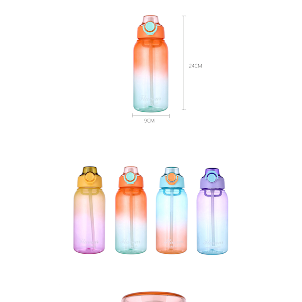 1000 ml Drikkflaske Sett BPA-fri med 5 Smakspods, 0 Sukker, 0 Kalorier Purple