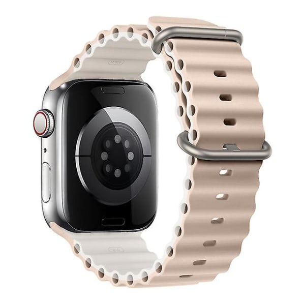 Rem til Apple Watch Ultra Band 49mm 44mm 40mm 45mm 41mm 42mm 45 Mm Urrem Silikone Armbånd Iwatch Series 7 8 4 5 6 3 Se 38mm 40mm 41mm pink Sand-Antique