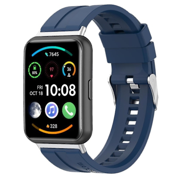 Huawei Watch Fit 2 -pikakiinnityksellä varustettu silikoniranneke urheilukelloon, 20 mm Dark blue, Dark Blue L Huawei Watch Fit 2