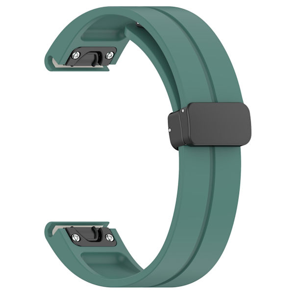 20mm Magnetisk Silikonerem til Samsung Galaxy Watch 6/6 Classic/5/4/huawei Watch Gt 3 42mm, Rem til Ur med Sort Spænde Dark Green