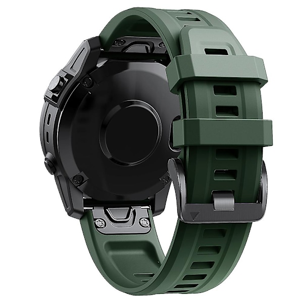 KLB-LWGJ-001 For Garmin Fenix 7 / 7 Pro Rem Reimer QuickFit 22mm Silikonur Rem Army Green