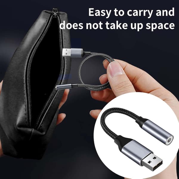 Lydadapter USB til 3,5 mm jackstik, eksternt lydkort USB til Aux Stereo Converter