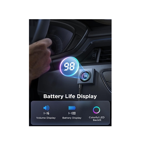 Bluetooth FM-sender Bilradio Sender QC 3.0