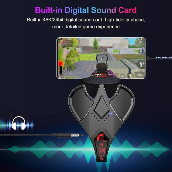 M3 Mobile Game Keyboard Mus Converter Adapter Usb Wired+bt5.1 Dual-mode Connection Support 18w Pd Hurtigopladning Sort