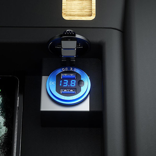 Usb-pistorasia, kaksoisnopea lataus 3.0 Usb-autonlaturi 36w Usb-virtapistorasia Black