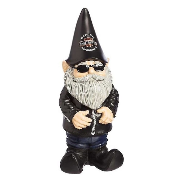 Utendørs Harley-davidson Motorsykkel Gnome Goblin Dverg Harpiks Hage Ornament dekorasjon Håndverk, hann, 15 cm Jiujiuso