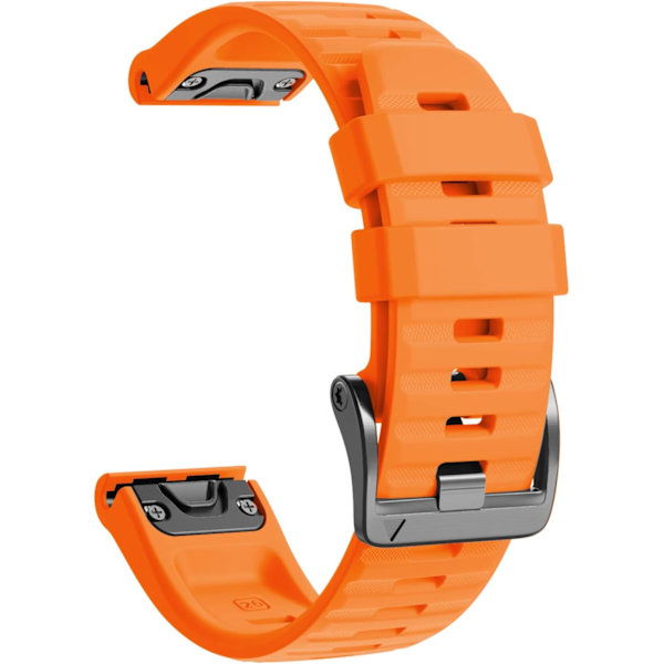 Kompatibel med Fenix 6X/7X Band 26mm Easy-fit Mjukt Silikon Armbandsersättning för Fenix 5X/Fenix 5X Plus/Fenix 3 Smartklockor (Svart) Orange