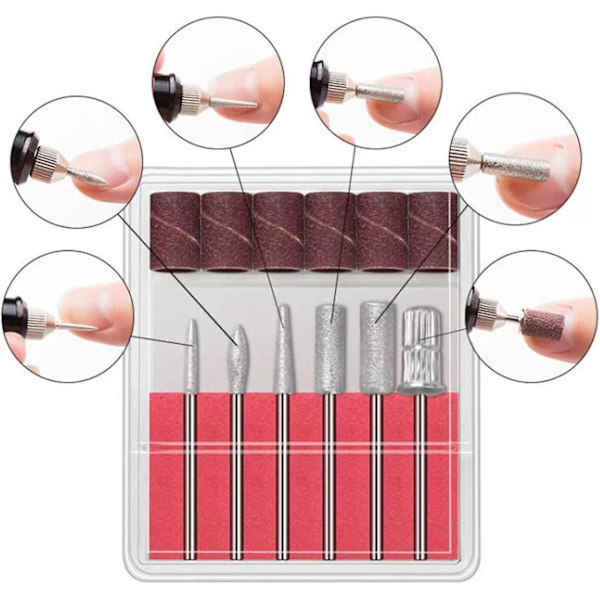 3-pakke negleslipebiter diamant neglebitssett neglefilbiter neglebortilbehør for elektriske neglefiler Bormaskin polske negler