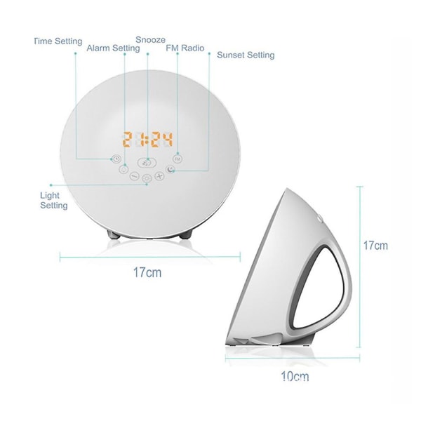 Wake Up Light Alarm Clock - Sunrise Sunset Simulation Alarm Clock