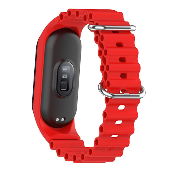 Pehmeä silikonihihna Xiaomi Mi Band 3/4/5/6/7 -älykellolle, jossa kellokuori Red, Red D Xiaomi Mi Band 3