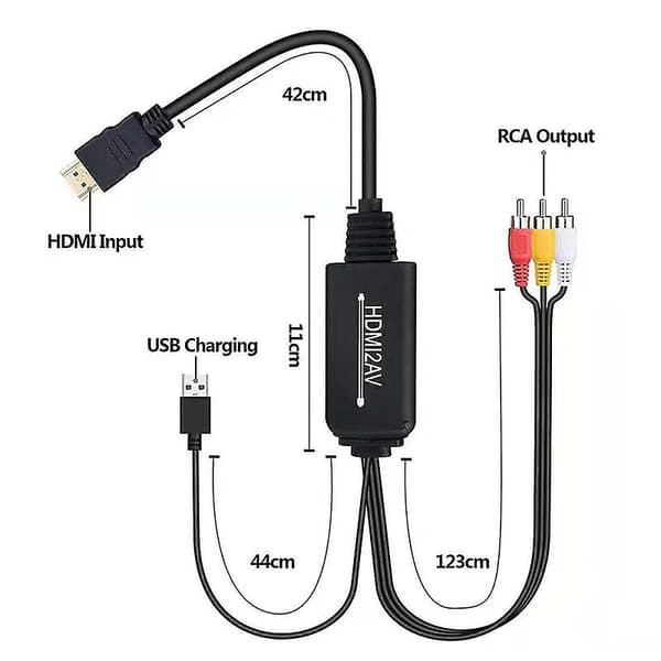 Hdmi till Rca Converter Adapter 1080p Hdmi till Av 3rca Cvbs Composite Video Audio
