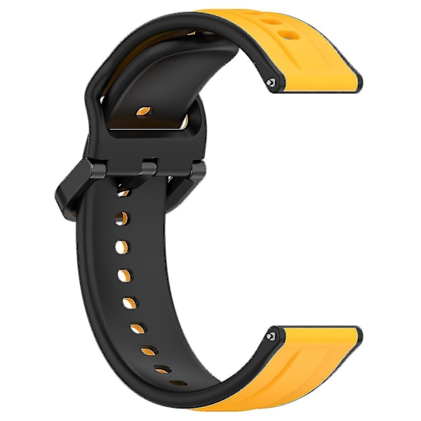 För Samsung Galaxy Watch Active2 44mm 40mm Sportband Dubbla 20mm Silikonersättningsrem Yellow Black G Samsung Galaxy Watch A