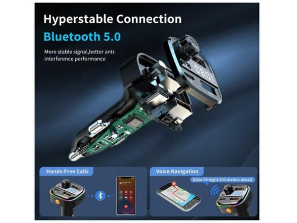 Bluetooth Biladapter FM-sändare DAB-radio