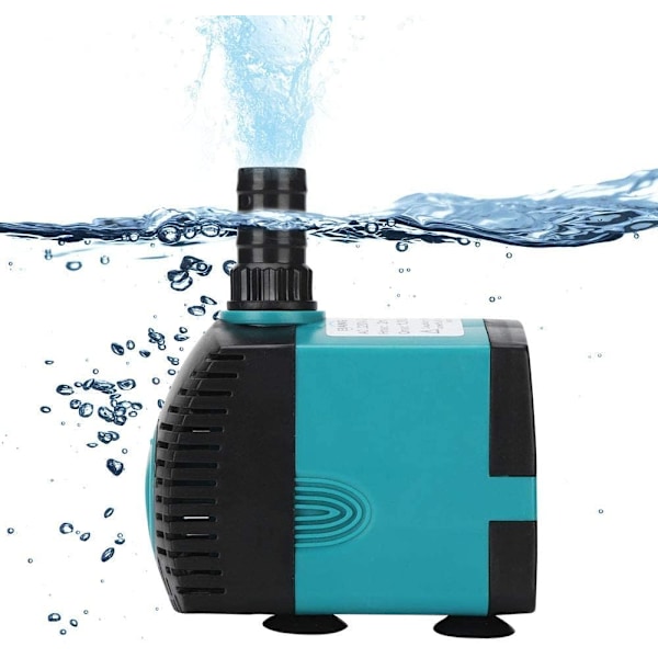 Upotettava vesipumppu suihkulähteeseen (2500 l/h, 50 W) 3 suuttimella, 2,5 m nostokorkeus, 1,5 m vesiputki