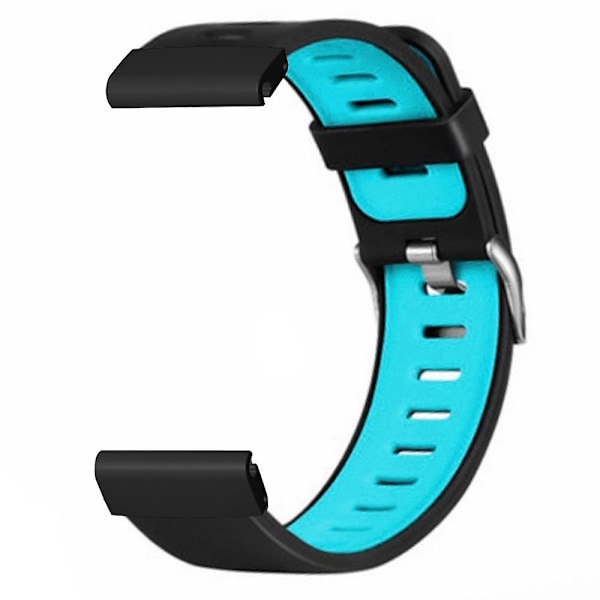26mm PC-kontakt Silikon Dubbelfärgad Sportklockarmband för Coros Vertix 2/ Garmin Fenix 7x/6x/5x Black Blue