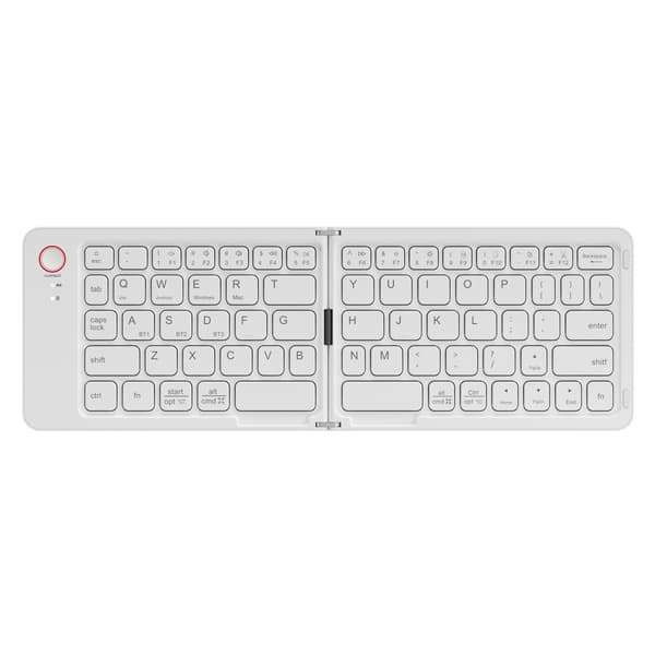 Vikbart tangentbord B023, Bluetooth USB-C ultratunt tangentbord för IOS och Windows (vit)