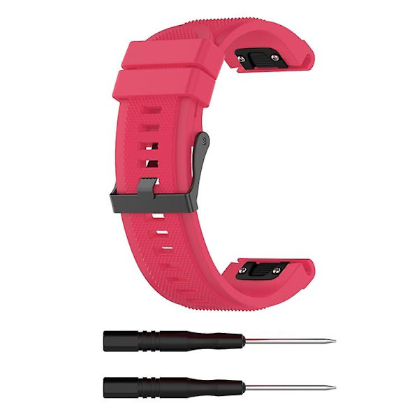 Til Garmin Fenix ​​5x 26mm Fenix3 / Fenix3 Hr Silikone urbånd KJV Rose Red)