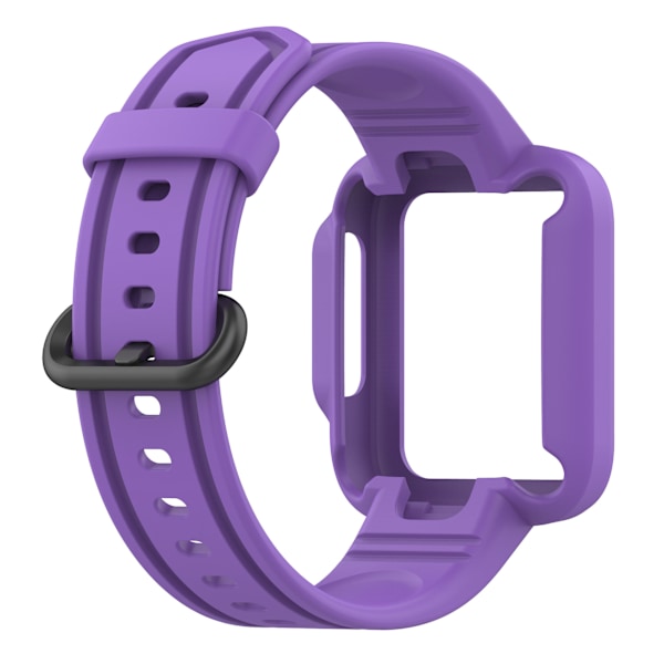 Passer til Redmi 1/Mi Watch Lite/Redmi 2/Mi Watch2 Lite Monokrom Silikon Integreret Urrem Purple