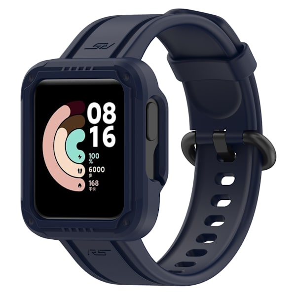 Passer til Redmi 1/Mi Watch Lite/Redmi 2/Mi Watch2 Lite Monokrom Silikon Integreret Urrem Ink Blue