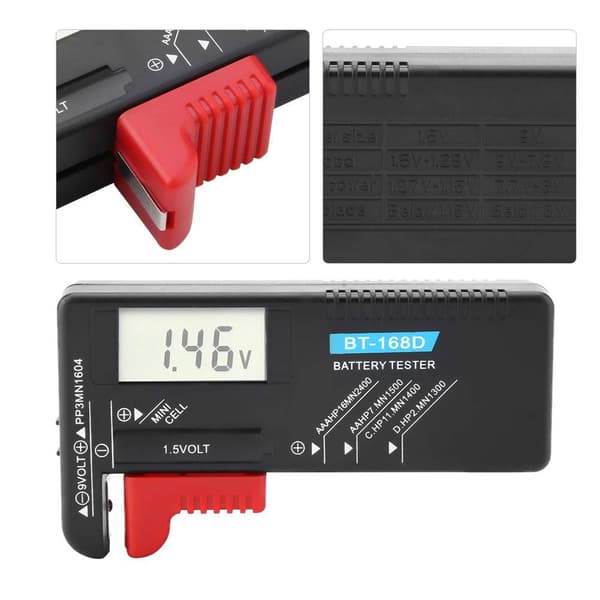 Universell digital LCD-batteritester AA/AAA/C/D/9 V/1,5 V