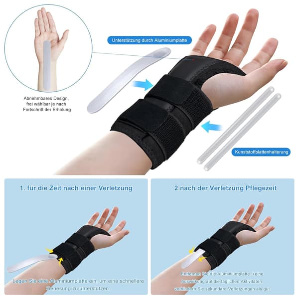 Håndledsbind, med metalskinne, venstre (håndomkreds 20-27 cm)