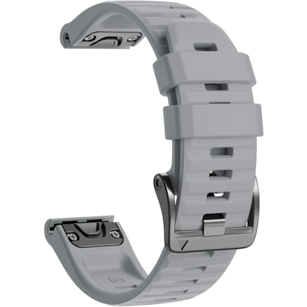 Kompatibel med Fenix 6X/7X Band 26mm Easy-fit blød silikone urrem udskiftning til Fenix 5X/Fenix 5X Plus/Fenix 3 Smartwatches (sort) Grey