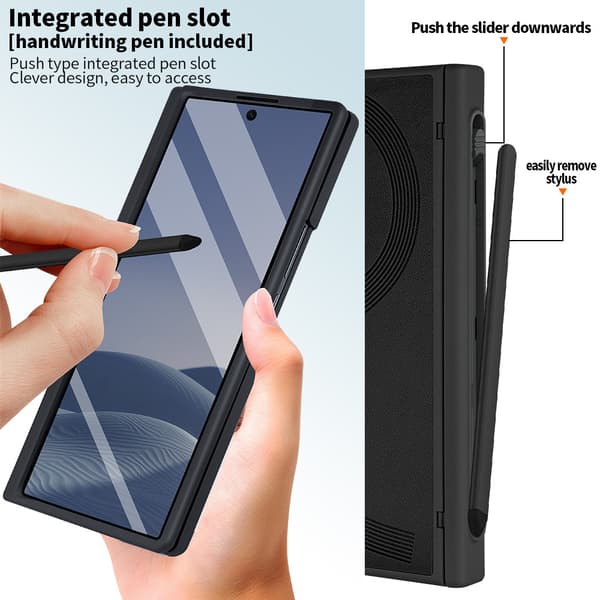 Fodral för Samsung Galaxy Z Fold7, med penna och insynsskydd Light blue Compatible For Galaxy Z Fold7