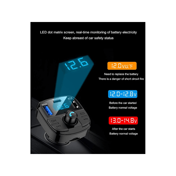 Bluetooth-auton FM-lähetin langaton Bluetooth 5.0 -autoradioadapteri autosarja