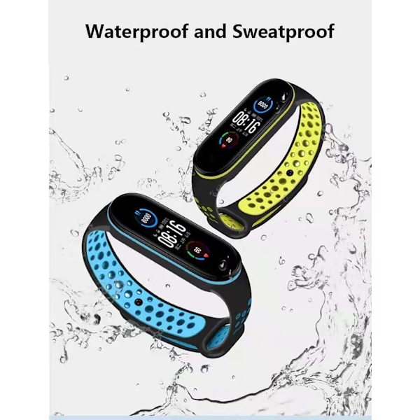To-fargets silikonreim for Xiaomi Mi Band 5/6 Black And Gray