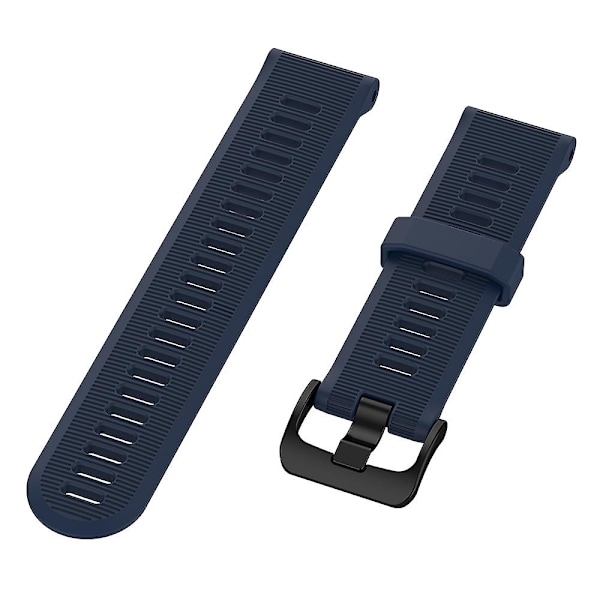 Til Garmin Forerunner 945/ 935 Udskiftning Rem Stål Spænde Tekstureret Silikone Urrem Midnight Blue