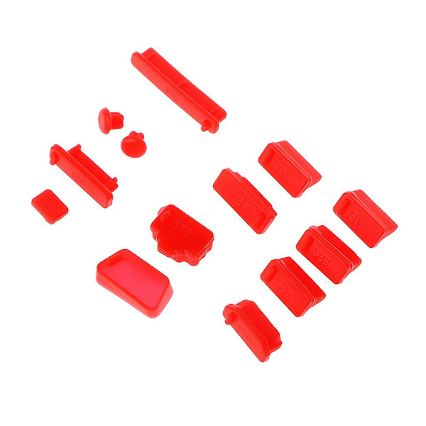 Anti-støvproppdeksel Fargerik myk ladepluggstopper for Macbook Notebook Red