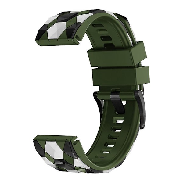 Fotbollsmönstrad silikonklockarmband 22 mm för Garmin Fenix 7/Descent G1/Epix Gen2 TPE-klockarmband Army Green