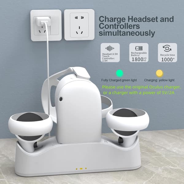 Oplader - Med Dock, Stationstilbehør til Meta Quest 2, Quest 2 Opladning