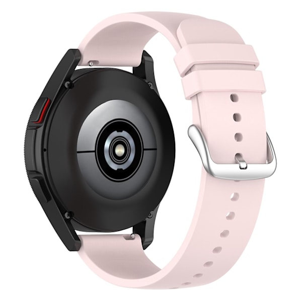 Til Samsung Galaxy Watch 5 Pro 45mm/Huami Amazfit Bip 3/3 Pro Silikonurrem 20mm Justerbar Håndledsrem Justering Light Pink Silver Buckle
