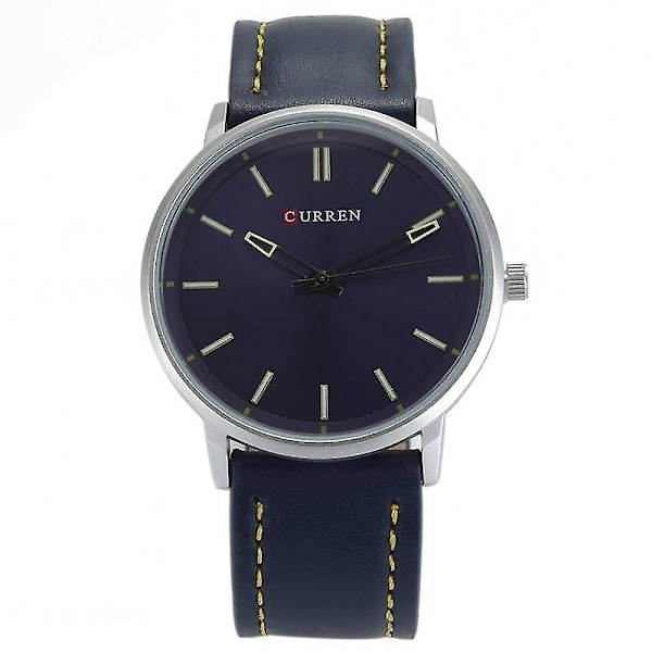 Herrklockor Vattentät Sport Kvarts Analog Läder Armbandsur Watch